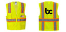 Custom Yellow Class 2 Safety Vest with Cooling Mesh Back