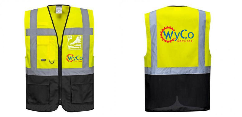 Custom Warsaw Yellow and Black Professional Style Safety Vest