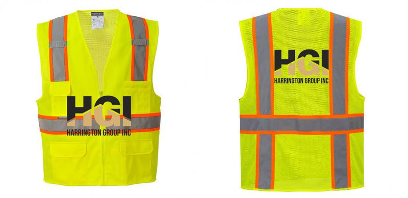 Custom Yellow Class 2 Safety Vest with Cooling Mesh Back