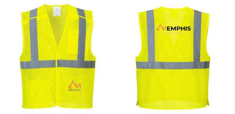 Custom Breakaway Class 2 Yellow Safety Vest Hi-Vis Reflective Breathable Mesh