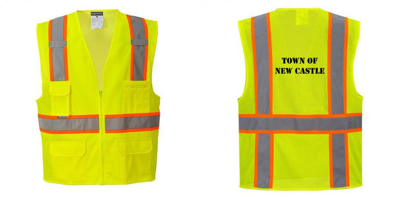 Custom Yellow Class 2 Safety Vest with Cooling Mesh Back