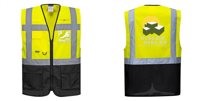 Custom Warsaw Yellow and Black Professional Style Safety Vest