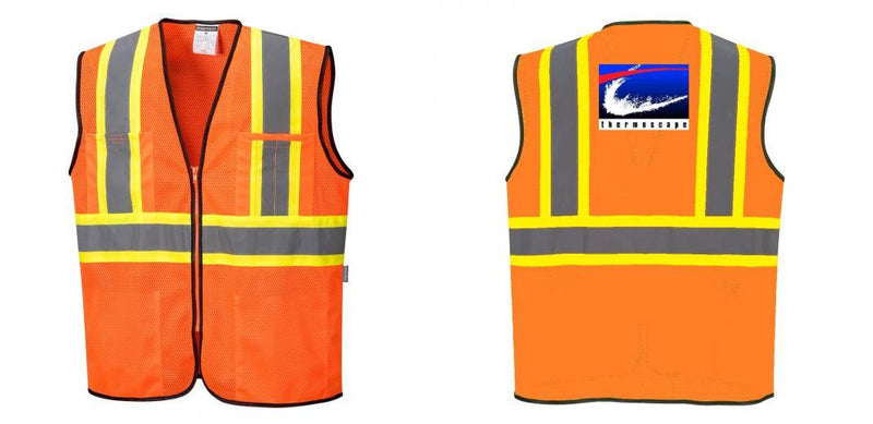 Mesh Class 2 Safety Vest with Pockets Hi Vis Reflective