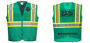 Custom Green Safety Vest Reflective High Visibility with Pockets