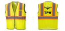 Custom Yellow Mesh Class 2 Reflective Safety Vest with Pockets