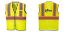 Custom Yellow Mesh Class 2 Reflective Safety Vest with Pockets