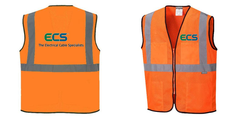 Custom Lightweight High Visibility ORANGE Tampa Mesh Vest