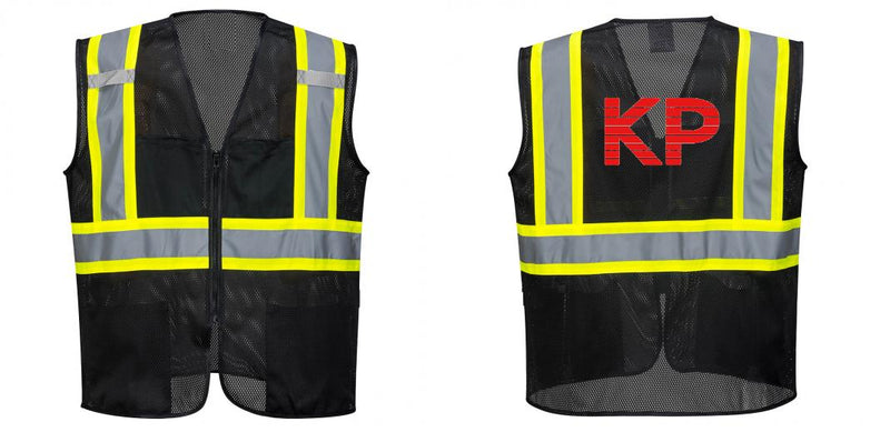 Black Safety Vest | Reflective High Visibility with Pockets