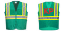 Custom Green Safety Vest Reflective High Visibility with Pockets