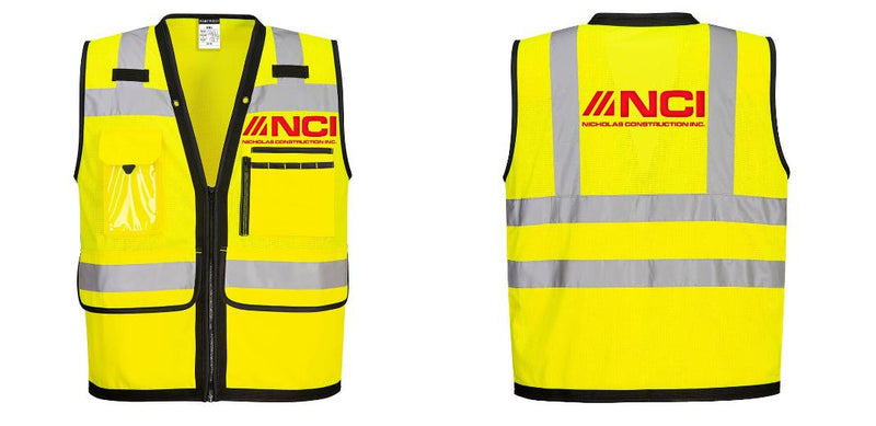 Custom Heavy Duty Hi-Vis Surveyor Vest