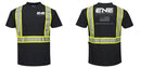 Custom Enhanced Safety Black Short Sleeved Work T-Shirt