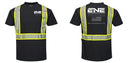 Custom Enhanced Safety Black Short Sleeved Work T-Shirt