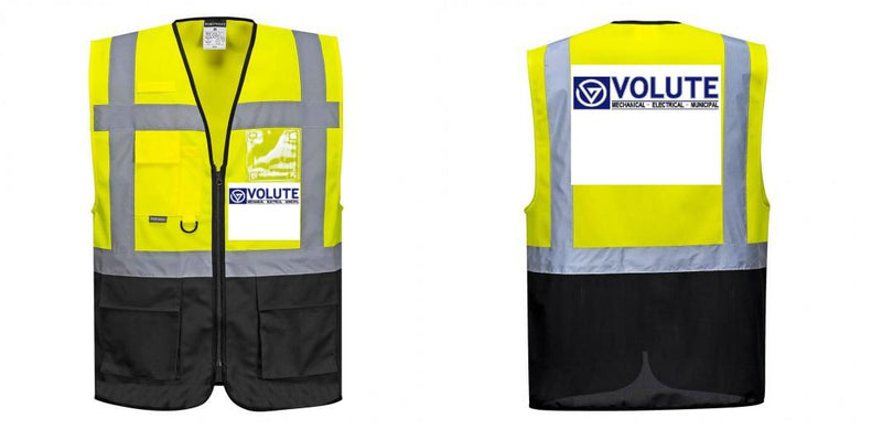 Custom Warsaw Yellow and Black Professional Style Safety Vest