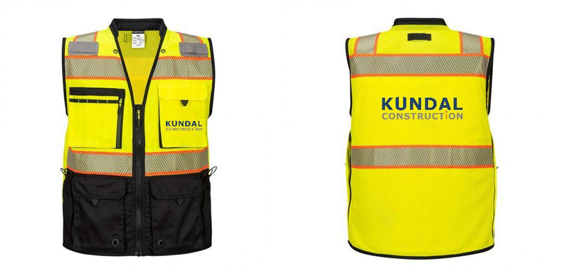 Custom Premium Two-toned Surveyor Safety Vest with Segmented Tape