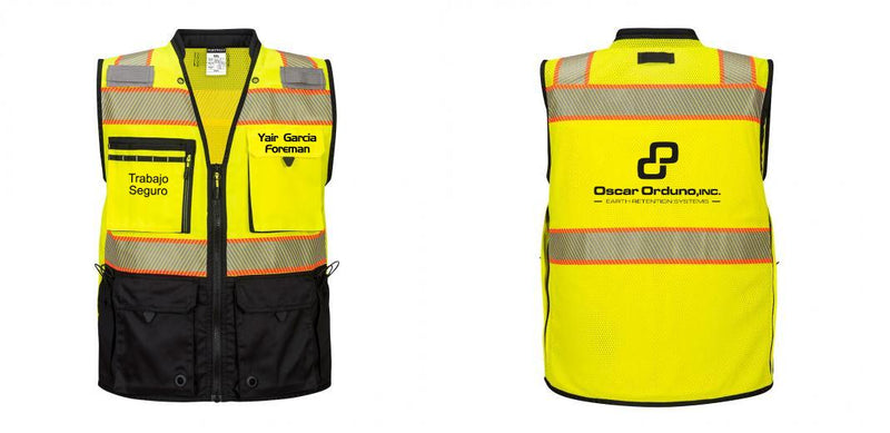 Custom Premium Two-toned Surveyor Safety Vest with Segmented Tape