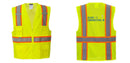 Custom Yellow Class 2 Safety Vest with Cooling Mesh Back