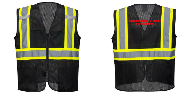 Black Safety Vest | Reflective High Visibility with Pockets