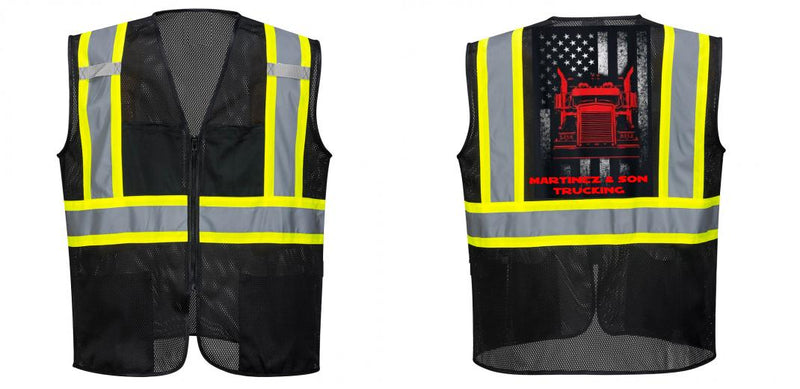 Black Safety Vest | Reflective High Visibility with Pockets