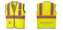 Custom Yellow Mesh Class 2 Reflective Safety Vest with Pockets