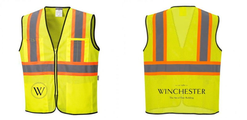 Custom Yellow Mesh Class 2 Reflective Safety Vest with Pockets