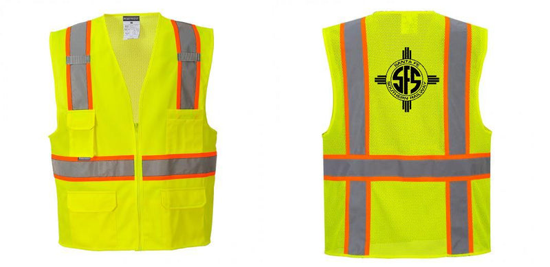 Custom Yellow Class 2 Safety Vest with Cooling Mesh Back