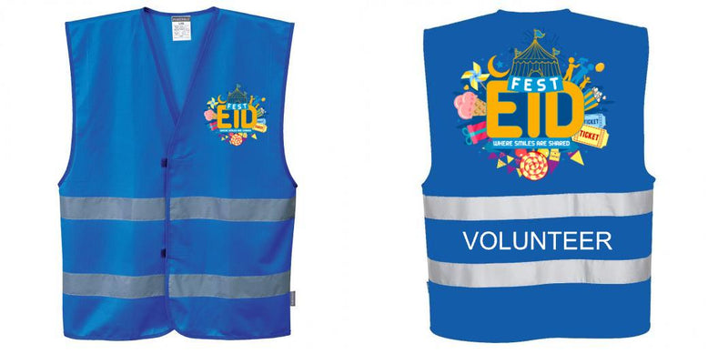 Custom ROYAL BLUE Safety Vest Reflective Hi Vis Work and Event Style Vest