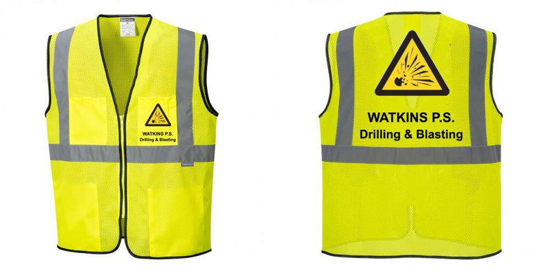 Custom Lightweight High Visibility Yellow Tampa Mesh Vest