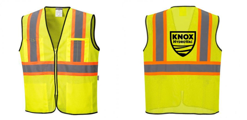 Custom Yellow Mesh Class 2 Reflective Safety Vest with Pockets
