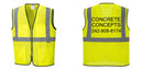 Custom Lightweight High Visibility Yellow Tampa Mesh Vest
