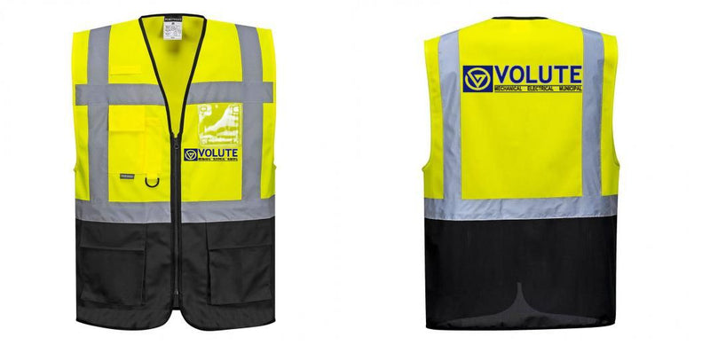 Custom Warsaw Yellow and Black Professional Style Safety Vest