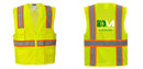 Custom Yellow Class 2 Safety Vest with Cooling Mesh Back