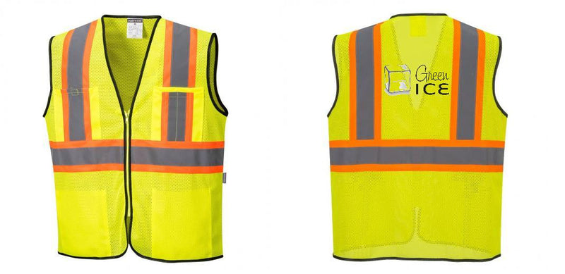Custom Yellow Mesh Class 2 Reflective Safety Vest with Pockets