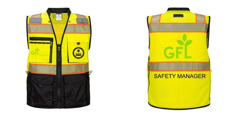 Custom Premium Two-toned Surveyor Safety Vest with Segmented Tape