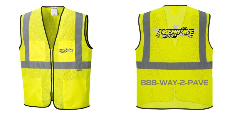 Custom Lightweight High Visibility Yellow Tampa Mesh Vest