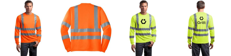 Custom Class 3 Long Sleeve Reflective ANSI 107 Snag-Resistant T-Shirt