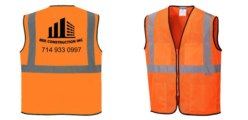 Custom Lightweight High Visibility ORANGE Tampa Mesh Vest