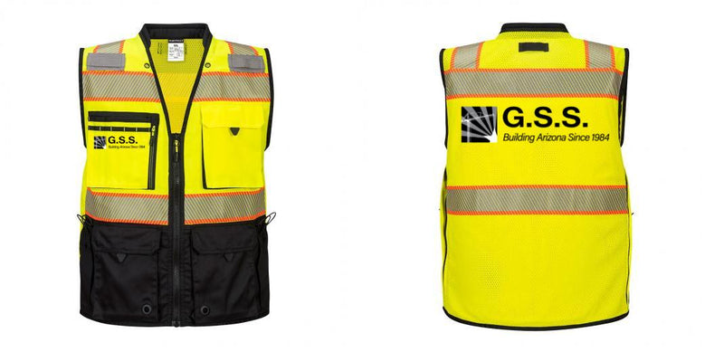 Custom Premium Two-toned Surveyor Safety Vest with Segmented Tape