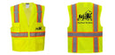 Custom Yellow Class 2 Safety Vest with Cooling Mesh Back