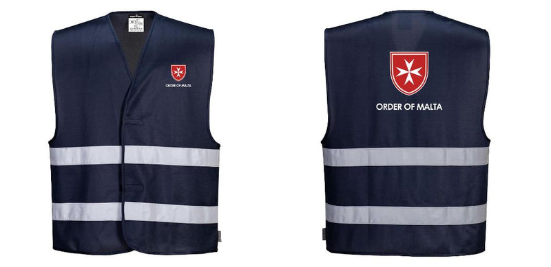 Navy Blue Reflective Hi Visibility Work and Event Style Vest