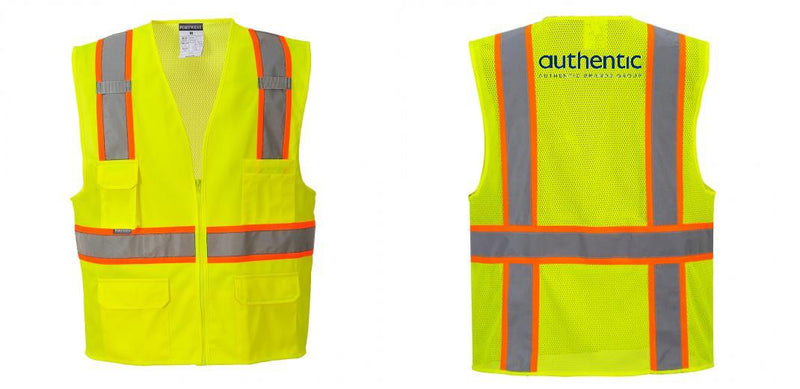 Custom Yellow Class 2 Safety Vest with Cooling Mesh Back