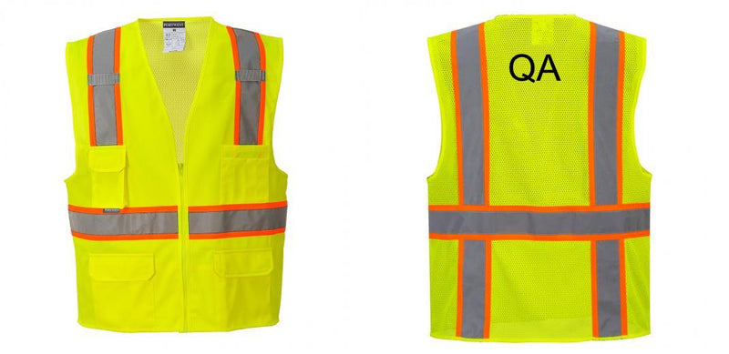 Custom Yellow Class 2 Safety Vest with Cooling Mesh Back