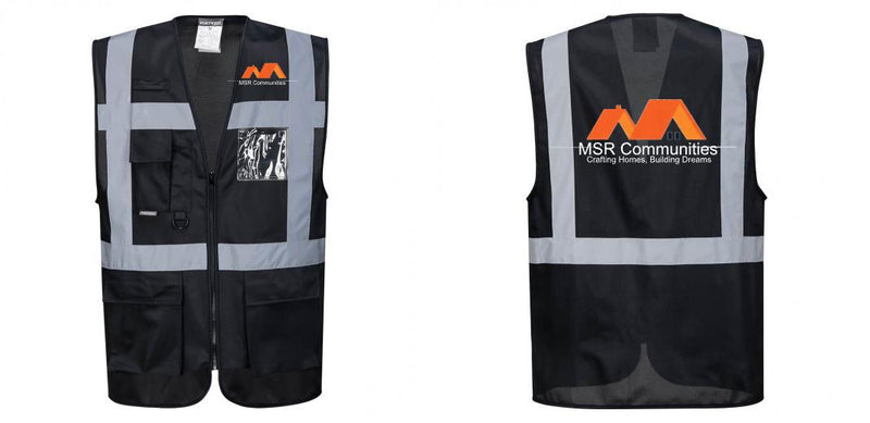 Custom Black Professional Executive Style Safety Vest