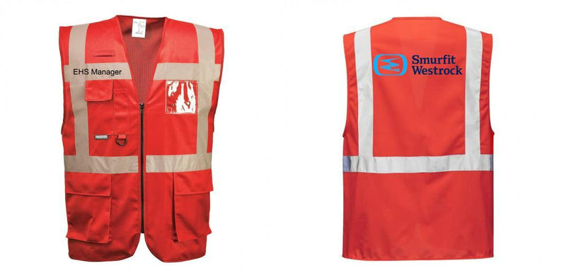 Custom RED Professional Executive Style Safety Vest