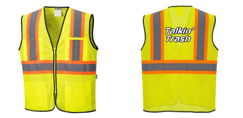 Mesh Class 2 Safety Vest with Pockets Hi Vis Reflective