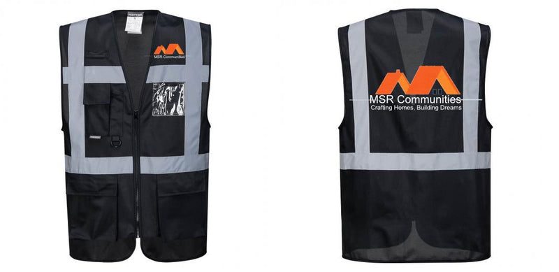 Black Professional Executive Style Safety Vest