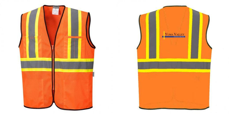 Mesh Class 2 Safety Vest with Pockets Hi Vis Reflective