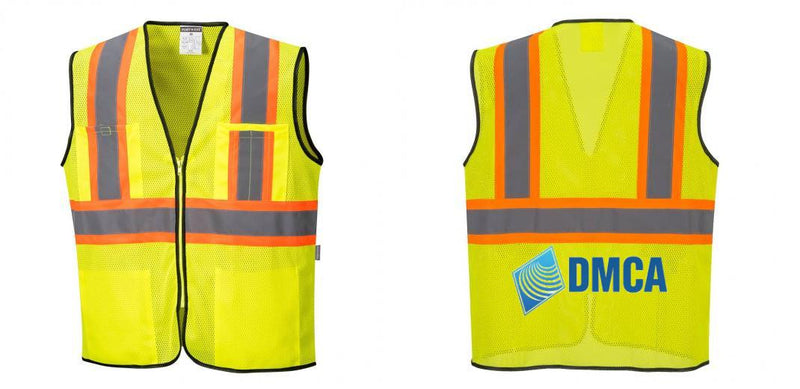 Custom Yellow Mesh Class 2 Reflective Safety Vest with Pockets