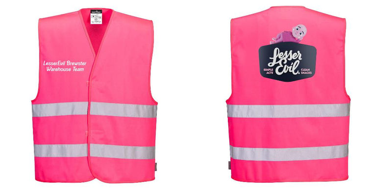 PINK Safety Vest Reflective Hi-Vis Work and Event Style Vest