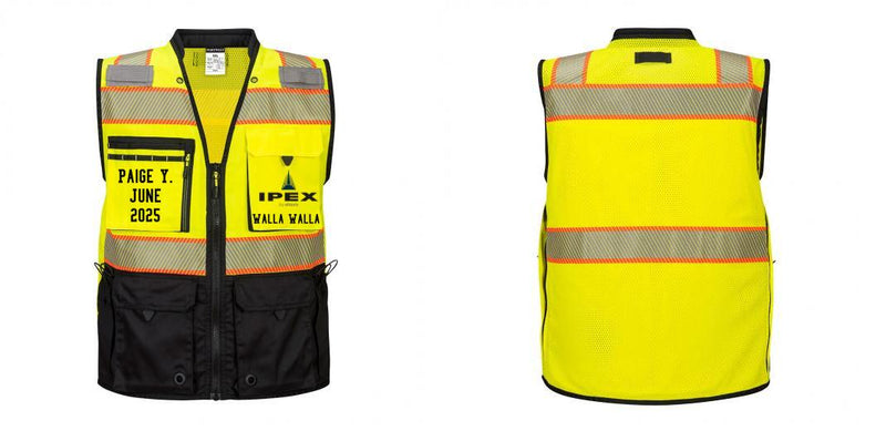Custom Premium Two-toned Surveyor Safety Vest with Segmented Tape