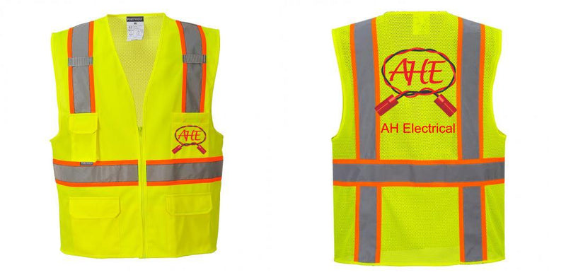 Custom Yellow Class 2 Safety Vest with Cooling Mesh Back